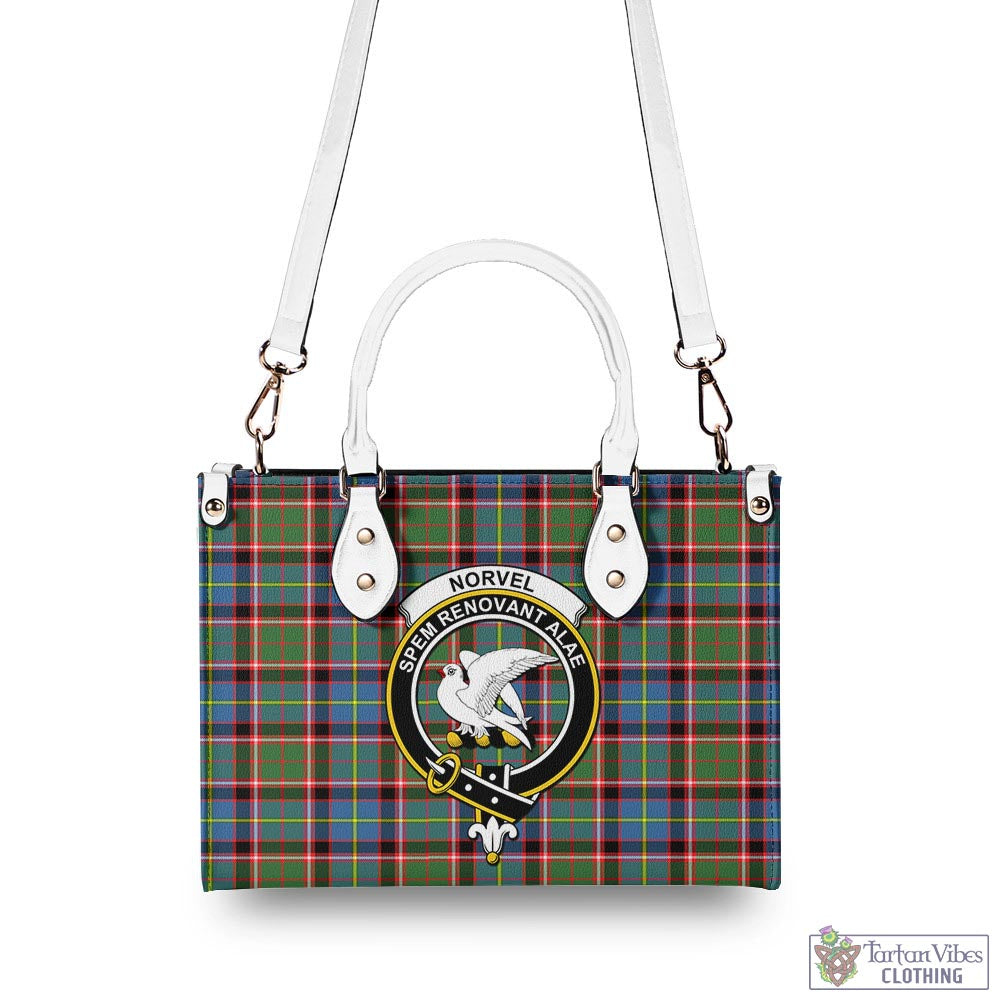 Tartan Vibes Clothing Norvel Tartan Luxury Leather Handbags with Family Crest