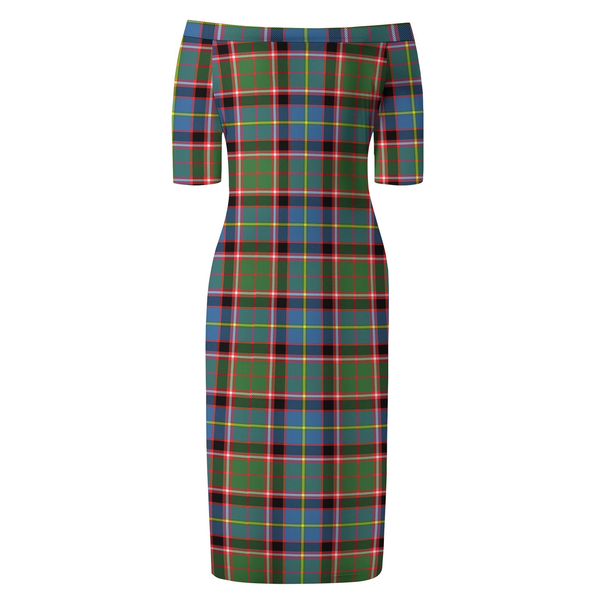 Norvel Tartan Off Shoulder Lady Dress - Tartanvibesclothing