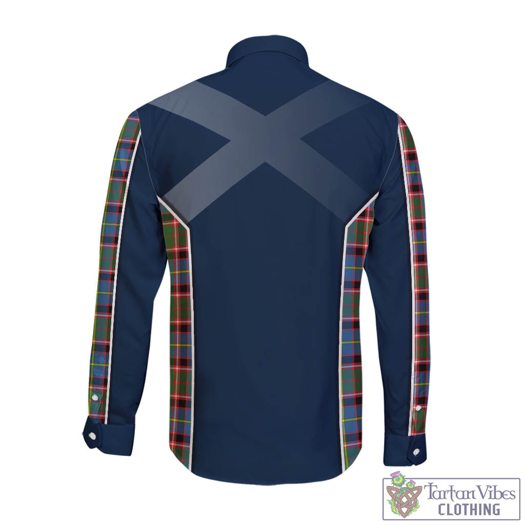 Tartan Vibes Clothing Norvel Tartan Long Sleeve Button Up Shirt with Family Crest and Scottish Thistle Vibes Sport Style