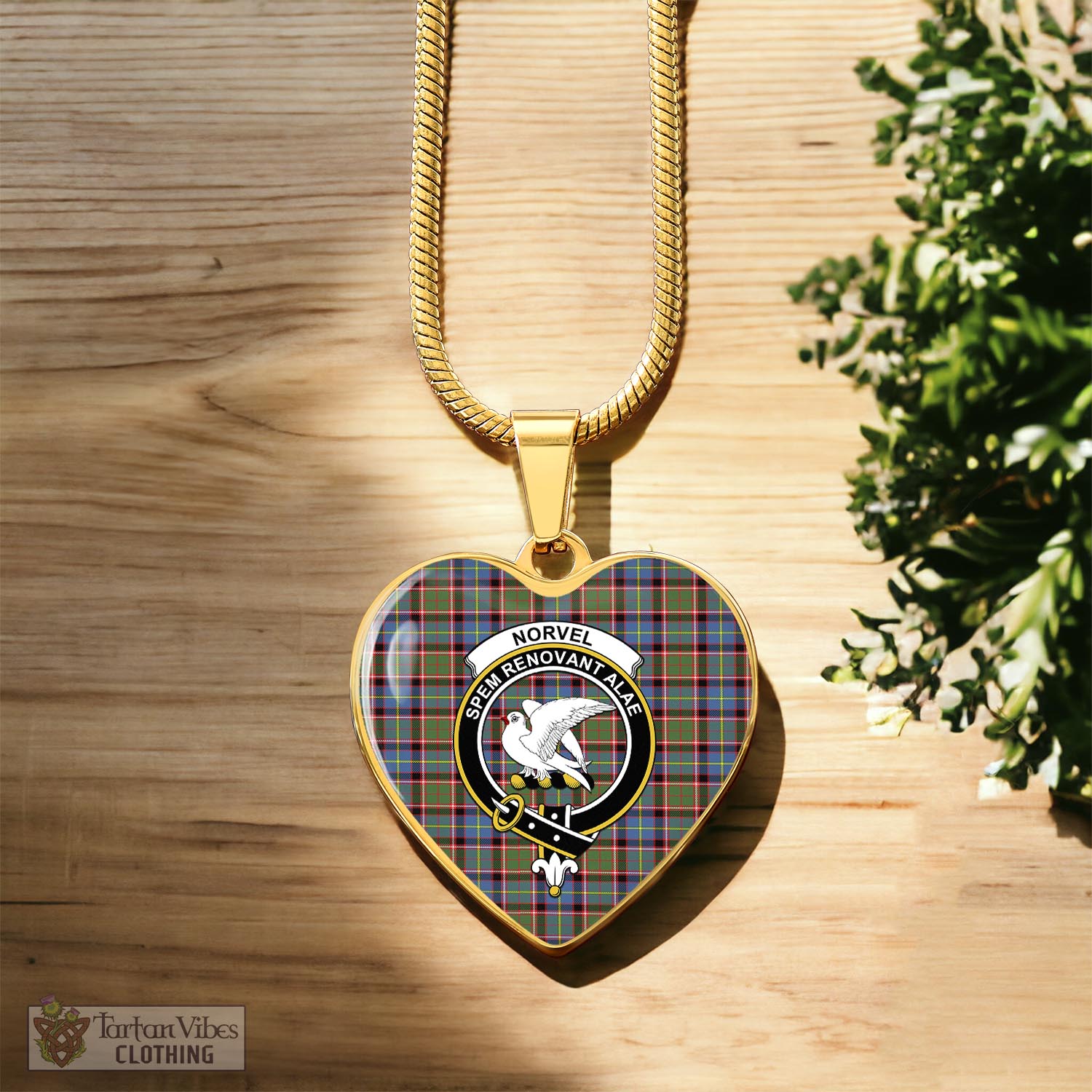 Tartan Vibes Clothing Norvel Tartan Heart Necklace with Family Crest