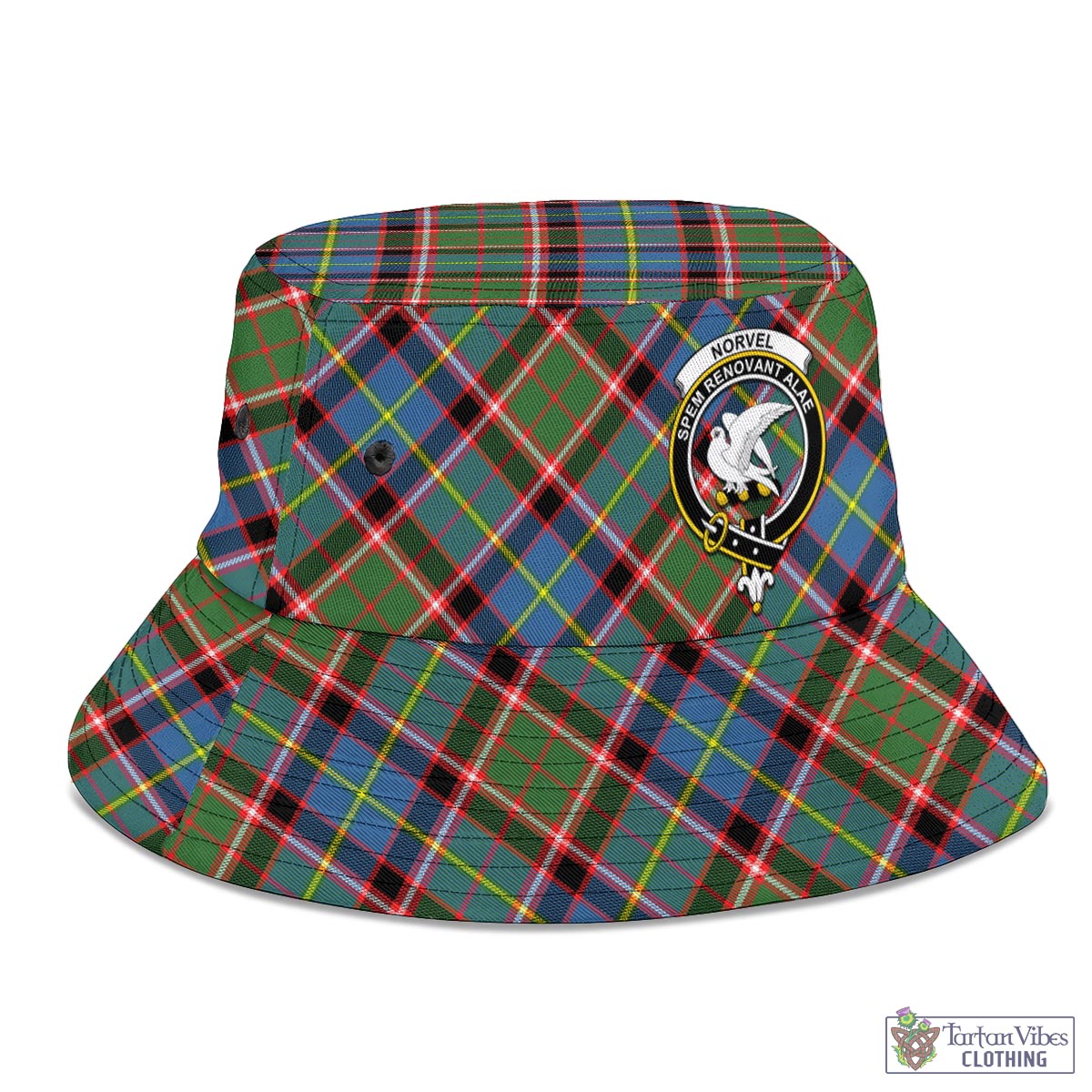 Tartan Vibes Clothing Norvel Tartan Bucket Hat with Family Crest