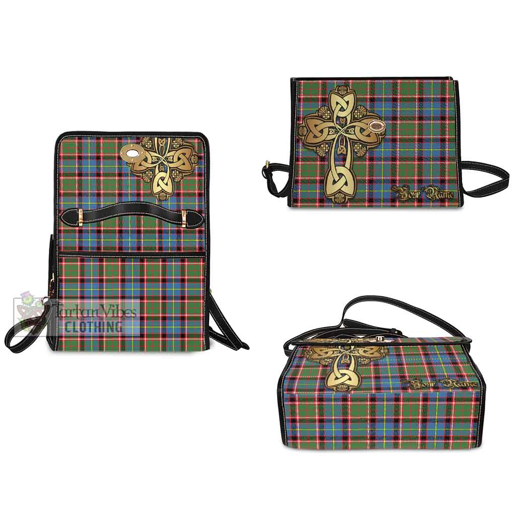 Tartan Vibes Clothing Norvel Tartan Waterproof Canvas Bag Golden Thistle Celtic Cross Style