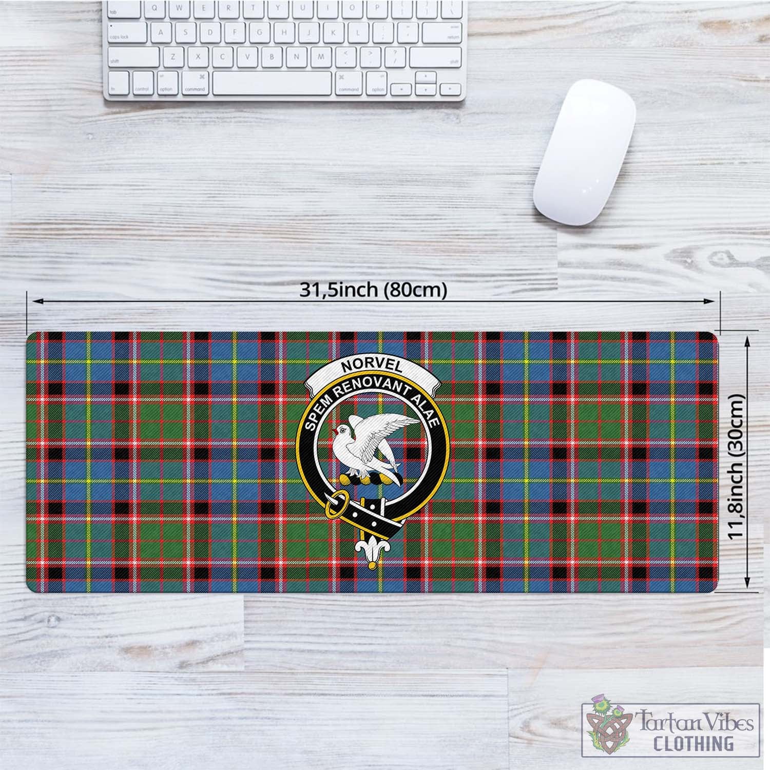 Tartan Vibes Clothing Norvel Tartan Mouse Pad with Family Crest