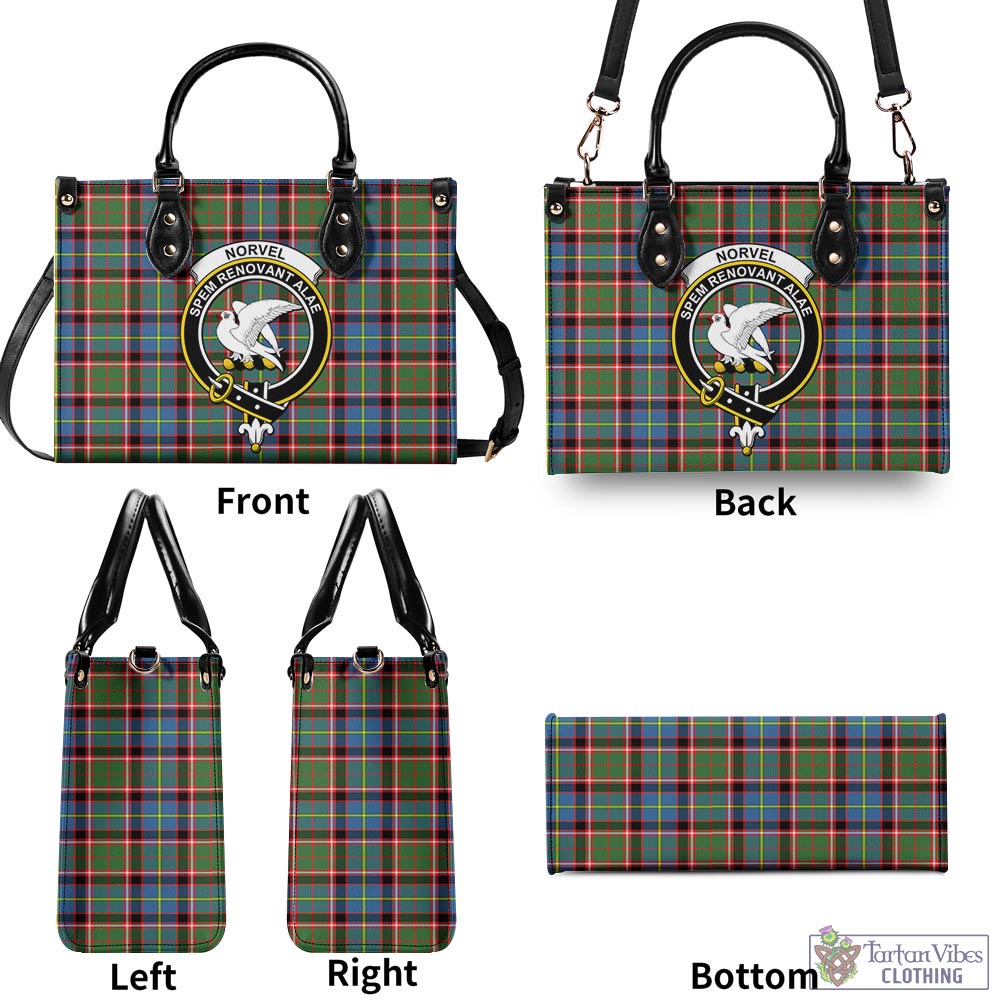 Tartan Vibes Clothing Norvel Tartan Luxury Leather Handbags with Family Crest