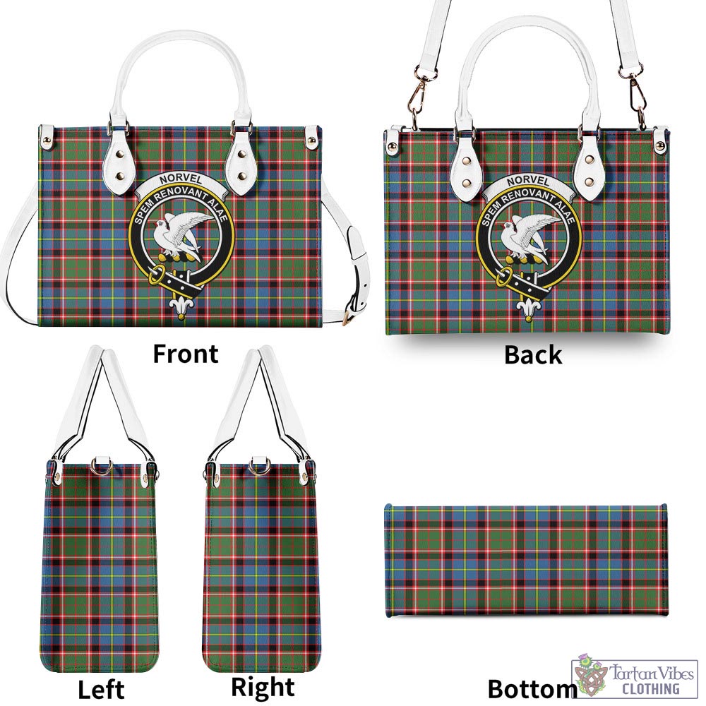 Tartan Vibes Clothing Norvel Tartan Luxury Leather Handbags with Family Crest