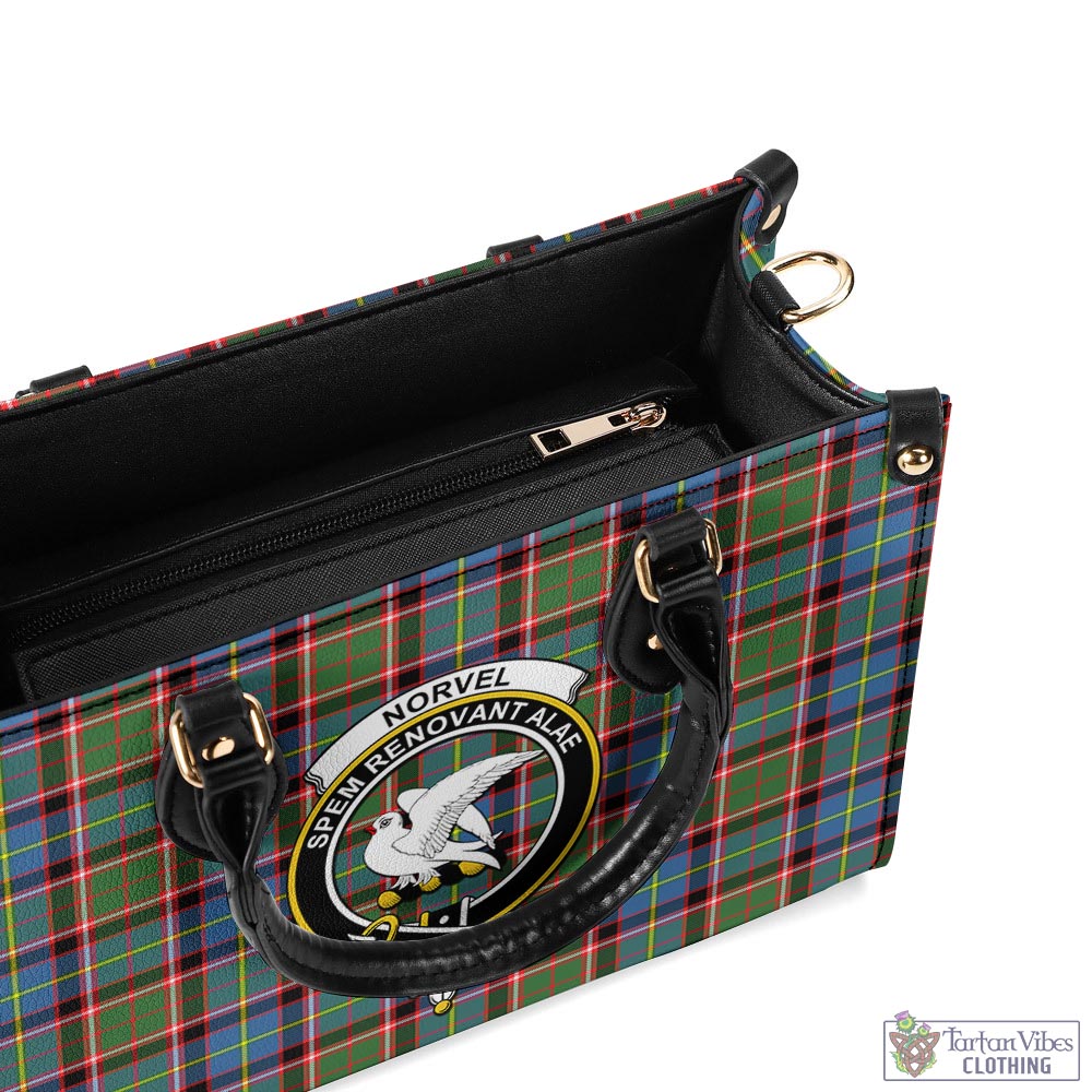 Tartan Vibes Clothing Norvel Tartan Luxury Leather Handbags with Family Crest