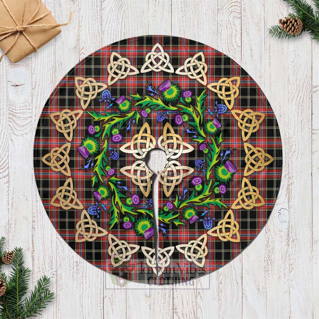 Norwegian Tartan Christmas Tree Skirt with Thistle Celtic Knot Style Casual Tree Skirts - Tartan Vibes Clothing
