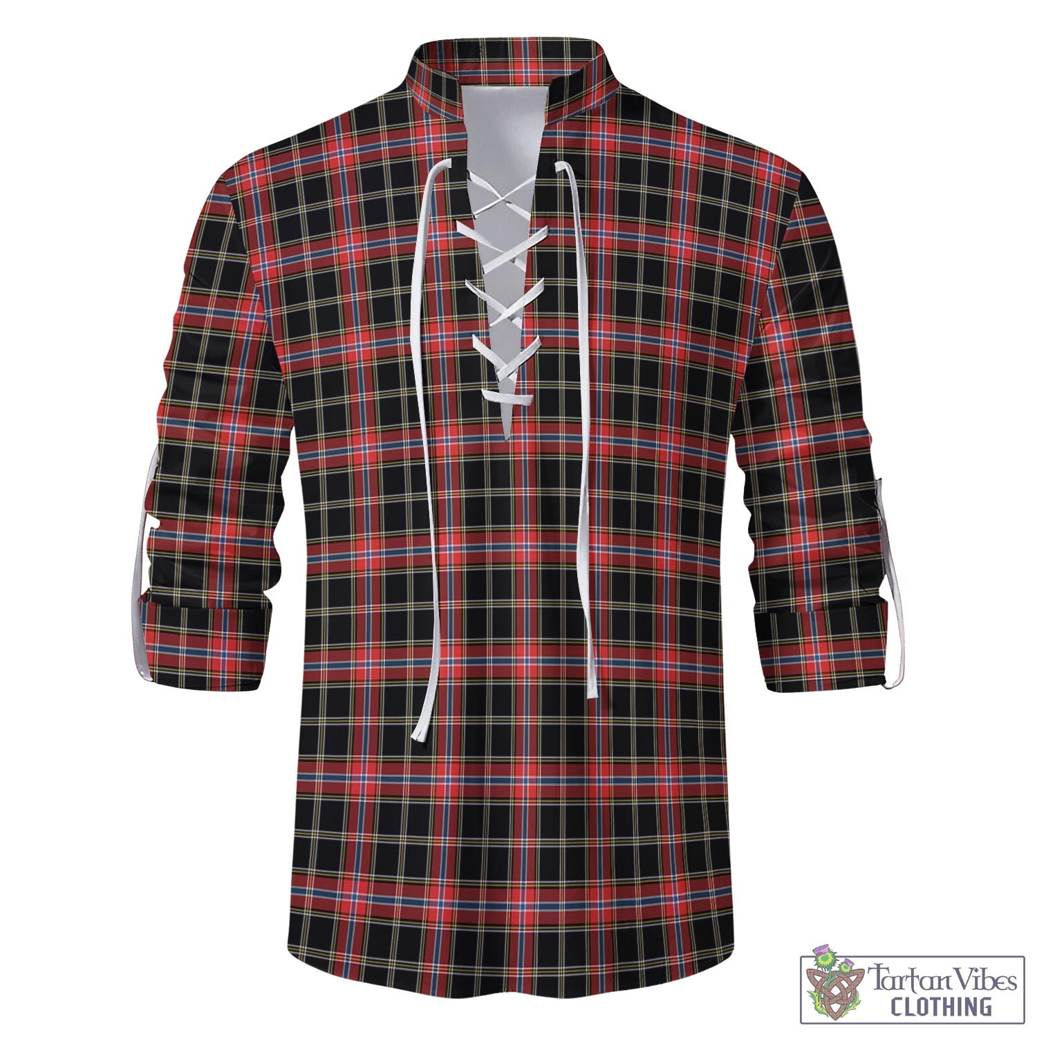 Tartan Vibes Clothing Norwegian Night Tartan Men's Scottish Traditional Jacobite Ghillie Kilt Shirt