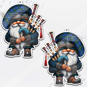 Nova Scotia Province Canada Tartan Bagpiper Gnome Christmas Ornament