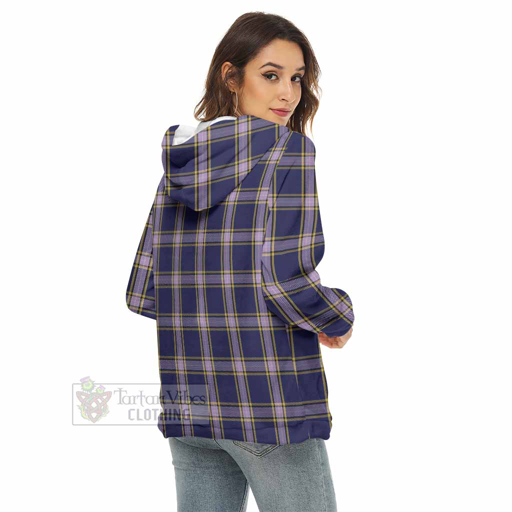 Tartan Vibes Clothing Nunavut Territory Canada Tartan Women's Borg  Half Zip Fleece Hoodie