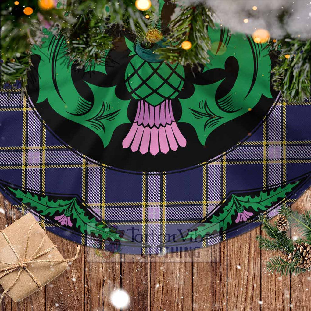 Tartan Vibes Clothing Nunavut Territory Canada Tartan Christmas Tree Skirt Scottish Thistle Style