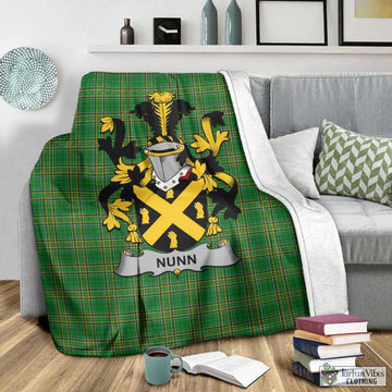 Nunn Irish Clan Tartan Blanket with Coat of Arms - Tartan Vibes Clothing