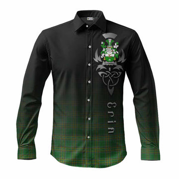 O'Connell Irish Clan Long Sleeve Button Shirt with Coat of Arms Erin Go Bragh Celtic Inspired Men's Shirt - Tartan Vibes Clothing
