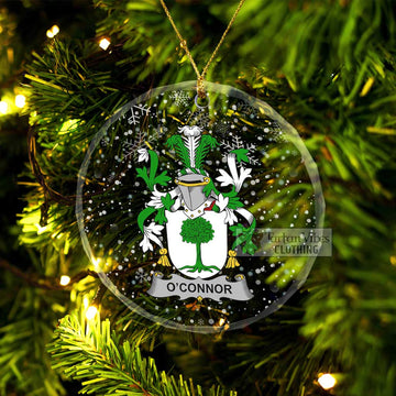 O_Connor 2 Irish Clan Christmas Glass Ornament with Coat of Arms