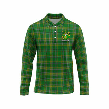 O_Connor (Kerry) Irish Clan Tartan Long Sleeve Polo Shirt with Coat of Arms