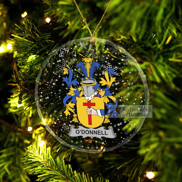 O_Donnell Irish Clan Christmas Glass Ornament with Coat of Arms