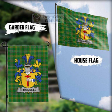 O_Donnell Irish Clan Tartan Flag with Coat of Arms