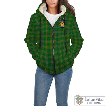 O'Donnell Irish Clan Tartan Sherpa Hoodie with Coat of Arms - Tartan Vibes Clothing