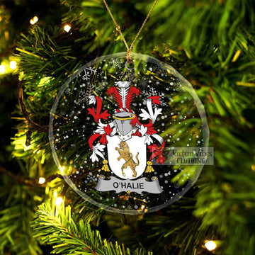 O_Halie Irish Clan Christmas Glass Ornament with Coat of Arms