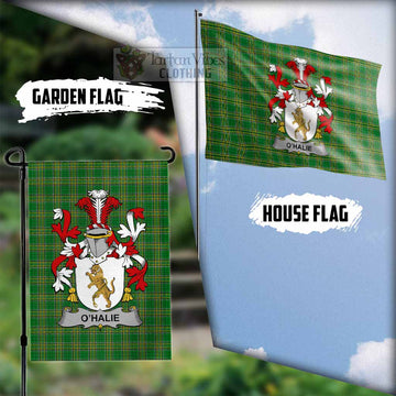 O_Halie Irish Clan Tartan Flag with Coat of Arms