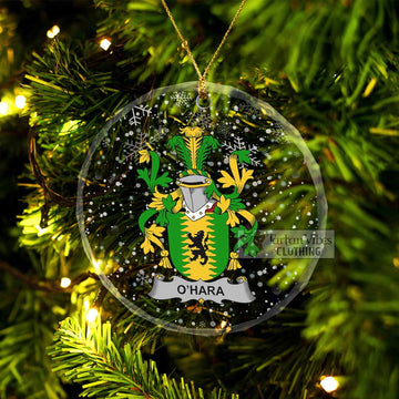 O_Hara Irish Clan Christmas Glass Ornament with Coat of Arms