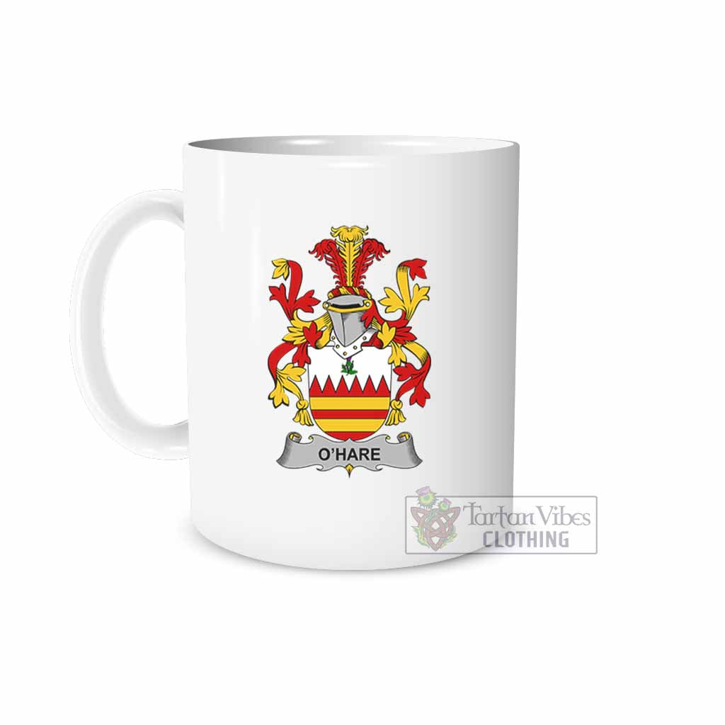 O'Hare Irish Clan Coat of Arms Ceramic Mug White - 2D-tartanvibesclothing