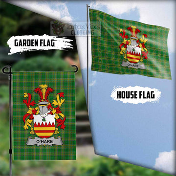 O_Hare Irish Clan Tartan Flag with Coat of Arms