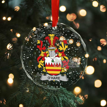 O_Hare Irish Clan Christmas Glass Ornament with Coat of Arms