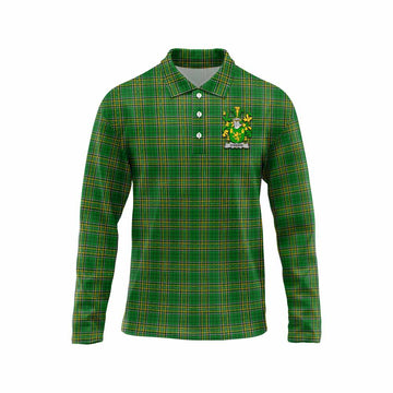 O'Keefe Irish Clan Tartan Long Sleeve Polo Shirt with Coat of Arms Unisex - Tartan Vibes Clothing