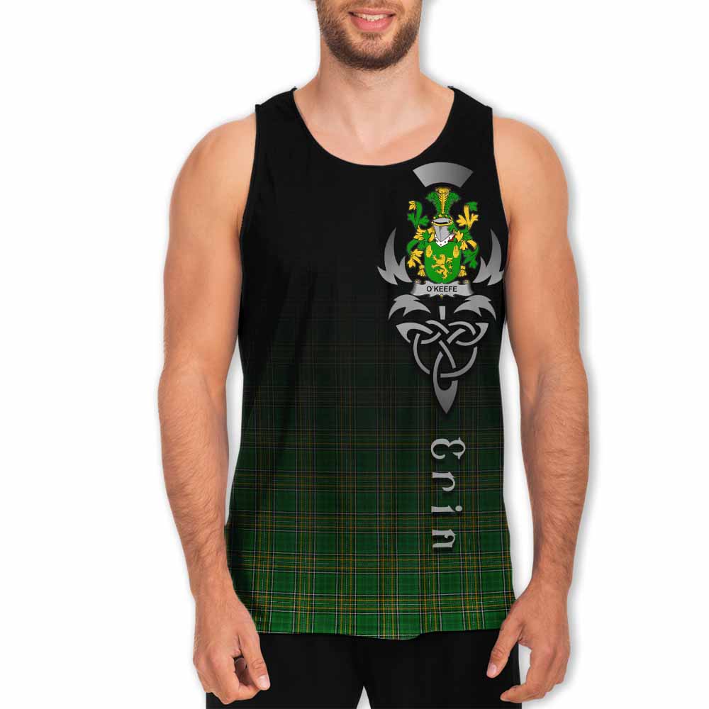O'Keefe Irish Clan Men's Tank Top with Coat of Arms Erin Go Bragh Celtic Inspired Men - Tartan Vibes Clothing