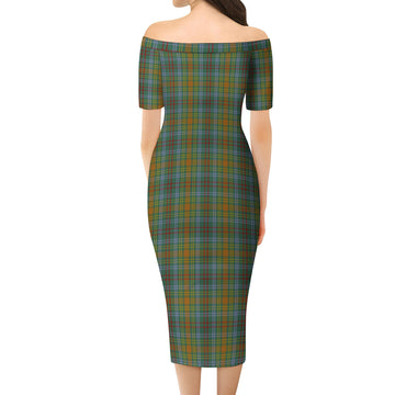 O'Brien Tartan Off Shoulder Lady Dress - Tartan Vibes Clothing