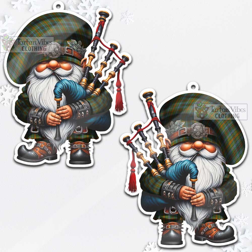 Tartan Vibes Clothing O'Brien Tartan Badpiper Gnome Christmas Ornament