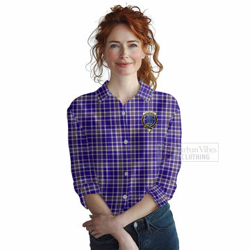 Ochterlony Tartan Women's Casual Shirt with Family Crest DNA In Me Style Female - Tartan Vibes Clothing