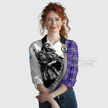 Ochterlony Tartan Clan Crest Women's Casual Shirt with Highlander Warrior Celtic Style