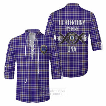 Ochterlony Tartan Ghillie Kilt Shirt with Family Crest DNA In Me Style