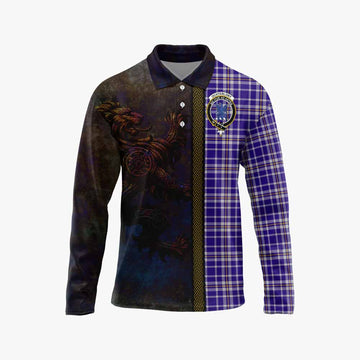 Ochterlony Tartan Family Crest Long Sleeve Polo Shirt Alba Gu Brath Be Brave Lion Ancient Style Unisex - Tartan Vibes Clothing