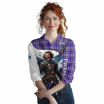 Ochterlony Crest Tartan Women's Casual Shirt Inspired by the Freedom of Scottish Warrior