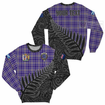 Ochterlony Crest Tartan Sweatshirt with New Zealand Silver Fern Half Style