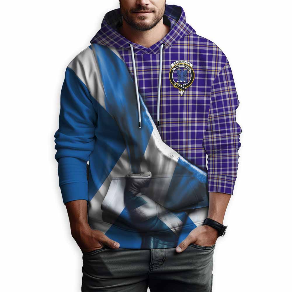 Tartan Vibes Clothing Ochterlony Tartan Hoodie with Family Crest Scotland Patriotic Style