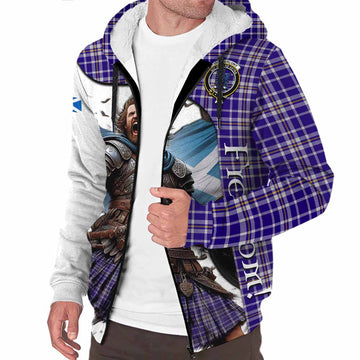 Ochterlony Crest Tartan Sherpa Hoodie Inspired by the Freedom of Scottish Warrior