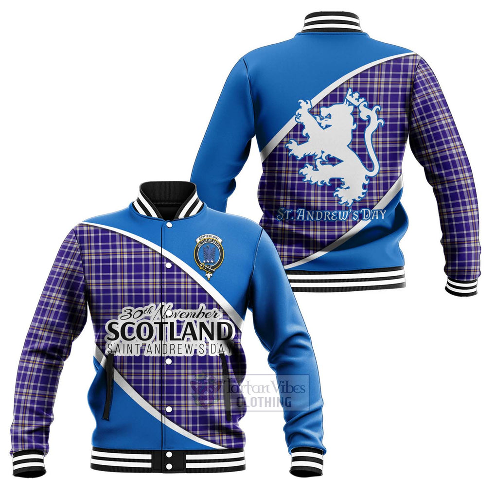 Tartan Vibes Clothing Ochterlony Family Crest Tartan Baseball Jacket Celebrate Saint Andrew's Day in Style