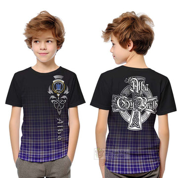 Ochterlony Tartan Kid T-Shirt Featuring Alba Gu Brath Family Crest Celtic Inspired