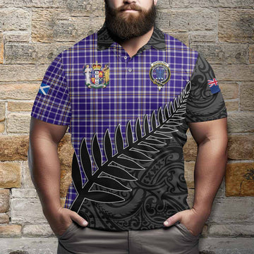 Ochterlony Crest Tartan Polo Shirt with New Zealand Silver Fern Half Style