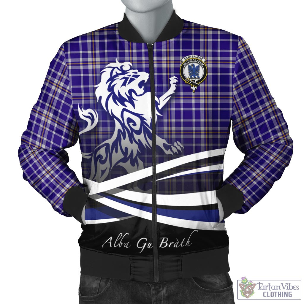 Tartan Vibes Clothing Ochterlony Tartan Bomber Jacket with Alba Gu Brath Regal Lion Emblem