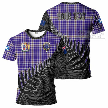 Ochterlony Crest Tartan T-Shirt with New Zealand Silver Fern Half Style