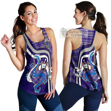 Ochterlony Tartan Women's Racerback Tanks with Epic Bagpipe Style