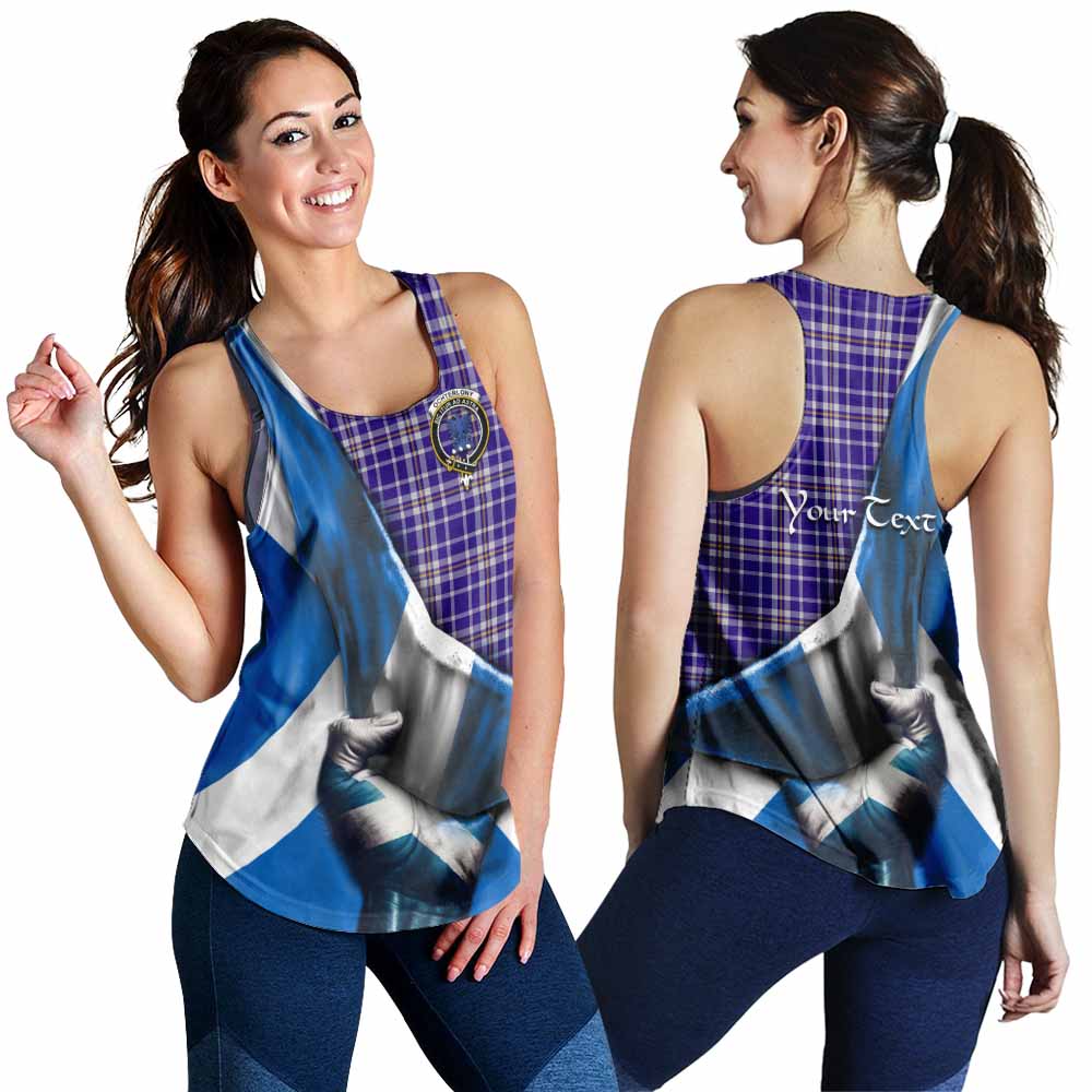 Tartan Vibes Clothing Ochterlony Tartan Women's Racerback Tanks with Family Crest Scotland Patriotic Style