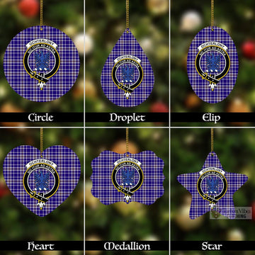 Ochterlony Tartan Christmas Aluminium Ornament with Family Crest