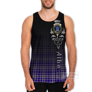 Ochterlony Tartan Men's Tank Top Featuring Alba Gu Brath Family Crest Celtic Inspired