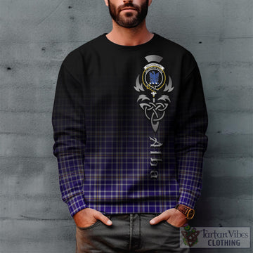 Ochterlony Tartan Sweatshirt Featuring Alba Gu Brath Family Crest Celtic Inspired